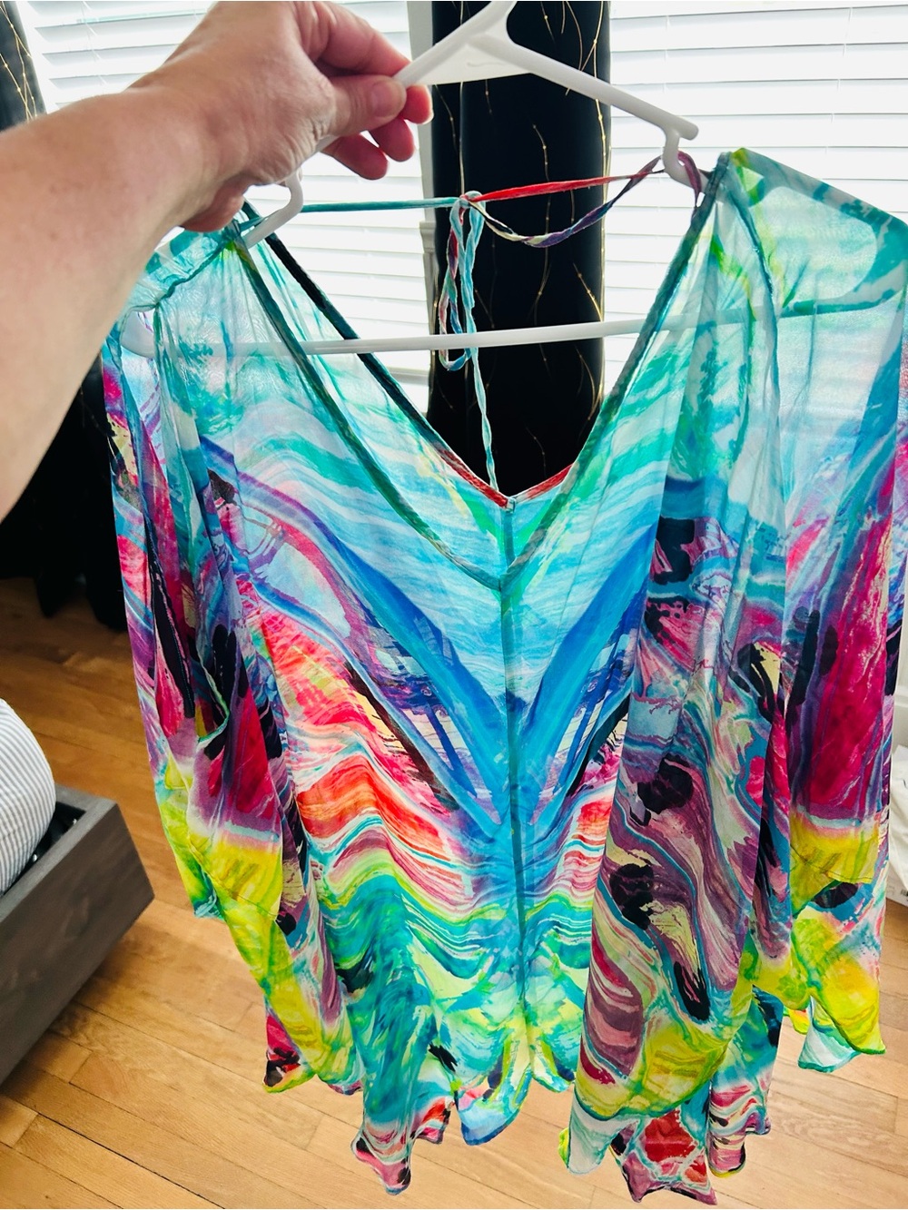 Women's Multicolor V-Neck Swim Coverup